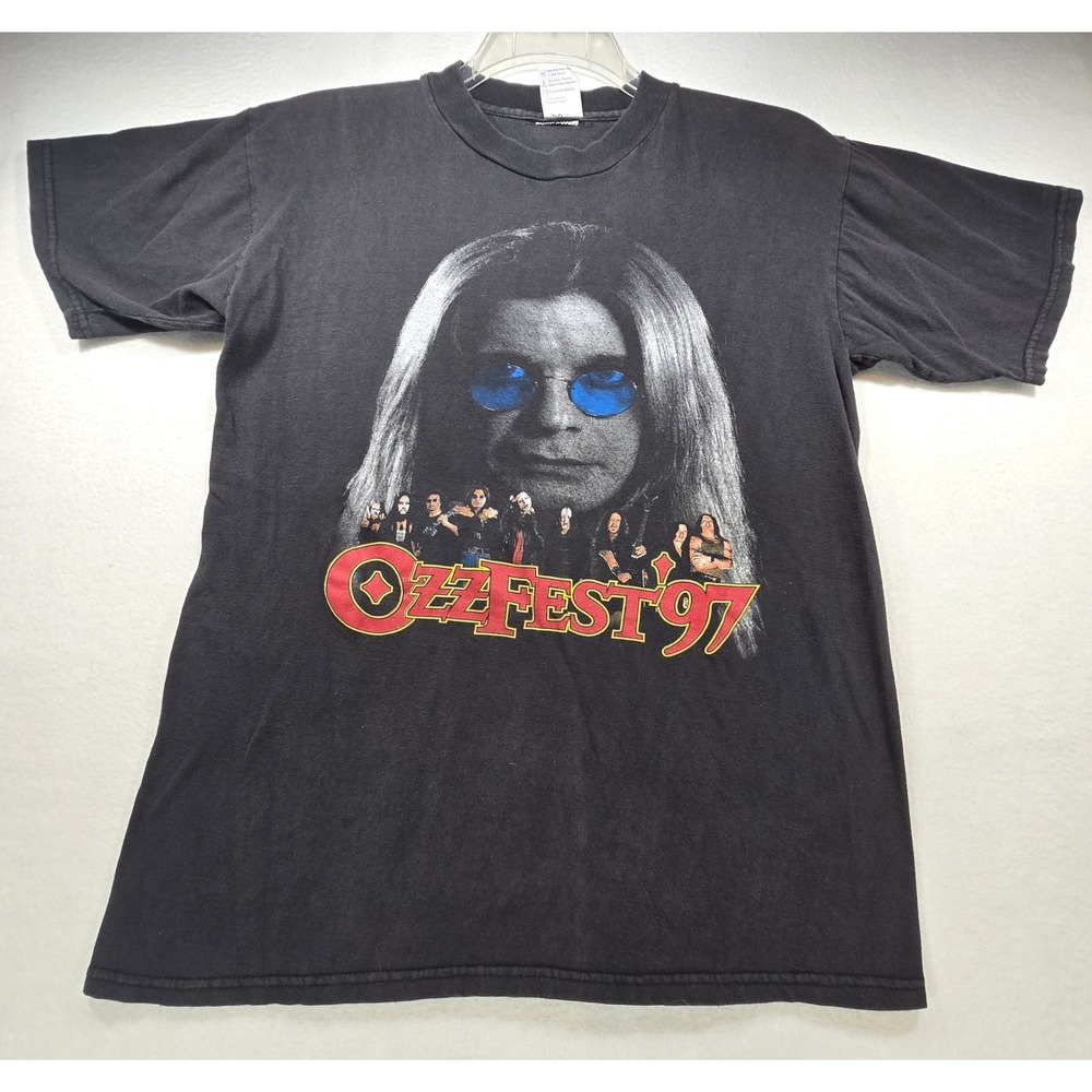 Vintage Ozzfest 97 Tour T-Shirt Ozzy Osbourne Black Sabbath Pantera XL Black